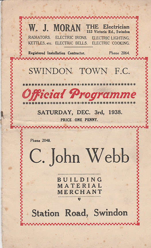 <b>Saturday, December 3, 1938</b><br />vs. Bournemouth and Boscombe Athletic (Home)